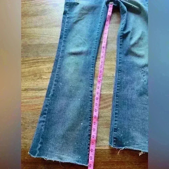 Hint Kick & Flare Jeans with Crystals & Paint Splatter | Size 7 - Picture 9 of 13